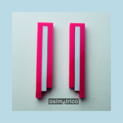 Lineal simple fucsia con celeste - Aros Asimétrico