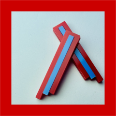 Lineal simple rojo con azul - comprar online