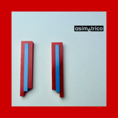 Lineal simple rojo con azul - Aros Asimétrico
