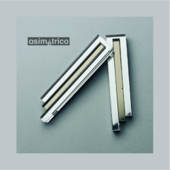 Lineal simple plateado con cobre - Aros Asimétrico