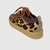 Tênis Flat de Couro Pelo Leopardo