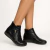 Bota de Couro com Fecho Zíper