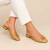 Sapato Slingblack Flat em Couro Frizado