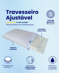 TRAVESSEIRO AJUSTÁVEL - 3 ALTURAS