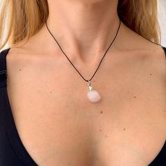 Dije Cuarzo Rosa + Plata - comprar online