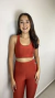 Conjunto Top e Calça Micro Canelado Telha - LA Moda Fitness