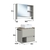 Conjunto Gabinete para banheiro Nicho 1 Gaveta 1 porta com cuba Armário de Banheiro 1 porta com espelho - Utilidades Prolar