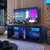 Rack para Tv até 55 Polegadas Estilo gamer com 2 Prateleiras em Vidro e Iluminação em Led RGB Preto - comprar online