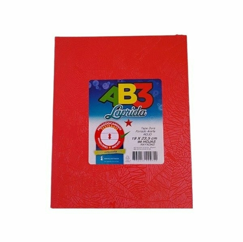 Cuaderno Ab3 Tapa Dura X 98 Hojas Rayadas Laprida Color Rojo - comprar online