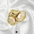 ANEL DOURADO 18K DUO QUARTZO CRISTAL