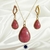 CONJUNTO DOURADO GOTA AMAZONITA VERMELHA