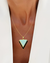 CONJUNTO DOURADO 18K TRIANGULAR QUARTZO VERDE E VERNIZ PRETO na internet