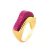 ANEL DOURADO ÁGATA ROSA PINK