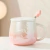 Tazón Taza Céramica Gatito Cucharita Tapa Perla