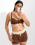 Busto de biquini laço meia taça com aro e alça de regulagem marrom - Doce Magia moda praia e moda feminina