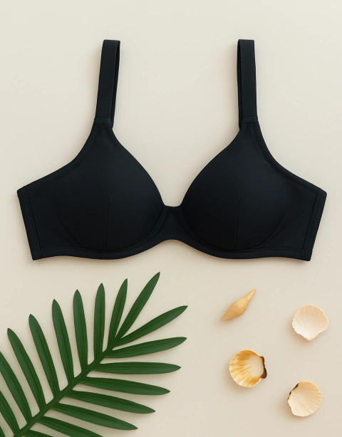 Busto Biquini Plus retrô com bojo removivel preto - comprar online