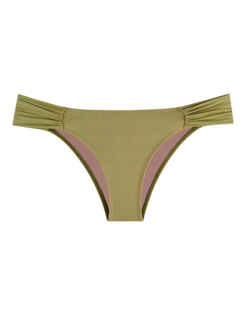 Calcinha biquini Drapeado fino VERDE CHA - comprar online