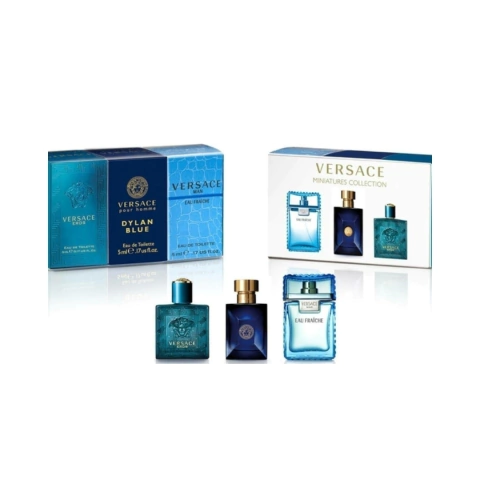 KIT VERSACE PARFUMS - VERSACE - EROS 5ML + DYLAN BLUE POUR HOMME 5ML + VERSACE MAN EAU FRAICHE - MASCULINO