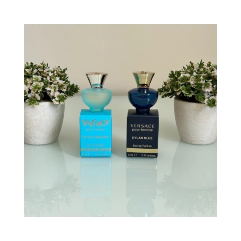 COMBO VERSACE - 1 MINIATURA DYLAN BLUE POUR FEMME EDP 5ML + 1 MINIATURA DYLAN TURQUOISE POUR FEMME EDT 5ML
