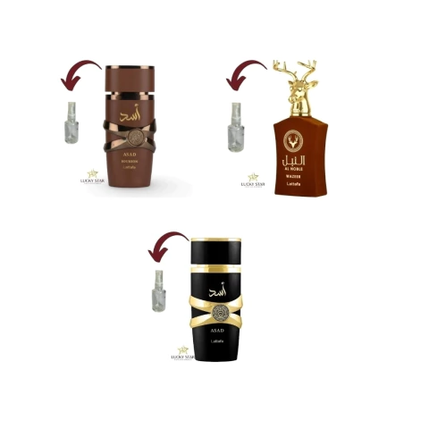 COMBO ASAD BOURBON + WAZEER + ASAD - 5ML DE CADA