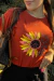 T-SHIRT GIRASSOL E BORBOLETA | TELHA T-SHIRT FEMININA DE ALGODÃO - Vento de Algodão