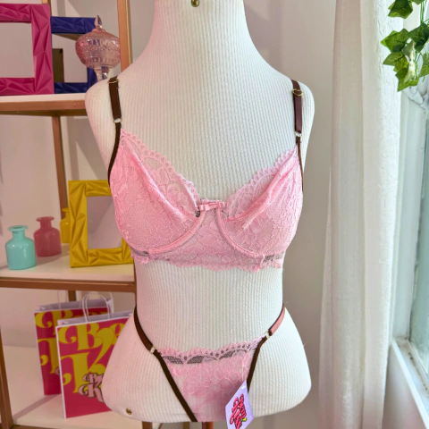 Conjunto Rosa Com Marrom | P,M,G e GG