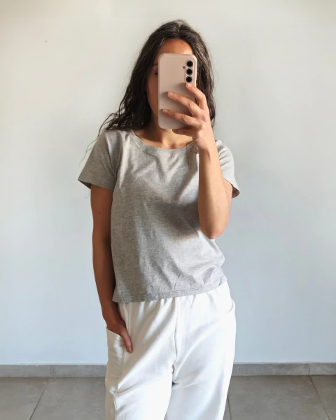 Remera Charo -Gris Lisa - R001 - comprar online