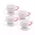 CONJUNTO 4 XICARAS P/CHA DE PORCELANA C/PIRES PETIT POIS 200ML