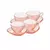 CONJUNTO 4 XICARAS CHA CRISTAL DE CHUMBO C/PIRES CORACAO PEARL ROSA 180ML