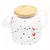 CHALEIRA DE VIDRO COM TAMPA DE BAMBU HEART 600ML