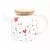 CHALEIRA DE VIDRO COM TAMPA DE BAMBU HEART 600ML - comprar online
