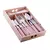 Faqueiro Aço Inox com Cabo Plástico Mother Pearl Rosa Lyor 24 Peças