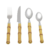 Faqueiro 24 Peças de Aço Inox com Cabo de Plástico Bambu Natural