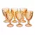 Conjunto 6 Taças para água de Vidro Ambar Metalizado Diamond 325 ml