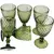 Conjunto 6 Taças para água de Vidro Abacaxi Verde