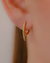 Brinco Argolinha com Palito de Microzirconias no Dourado