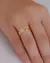 Anel Coração Vazado com Microzirconias no Dourado