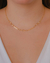 Colar Choker Elos com Estrelas e Tiffanys no Dourado
