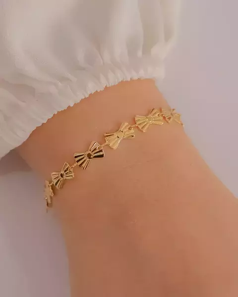 Pulseira Laço Trabalhado no Dourado