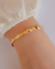 Pulseira Fita com Corações Lisos no Dourado
