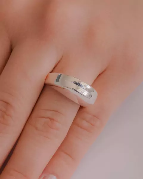 Anel Liso na Prata
