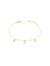 Pulseira Infantil com Coração Liso e Vazado no Dourado