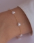 Pulseira Elos com Corações de Pérolas na Conrrente no Dourado