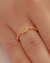 Anel Florzinha de Zirconias no Dourado