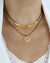 Colar Choker Dulplo Courinho Marrom com Tubinhos e Coração com Sipke em Zircônia no Dourado - comprar online