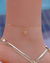 Tornozeleira Elos com Estrela Cravejada de Microzirconias no Dourado