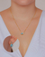 Conjunto Brinco e Colar Ponto de Luz Azul e Cristal no Dourado - comprar online