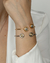 Pulseira Bracelete com Circulos na Ponta no Ródio Branco com Dourado na internet
