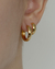 Brinco Duplo Argolinhas Lisas no Dourado - comprar online