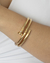 Pulseira Bracelete Prego Metade Liso e Metade Fosco no Dourado - comprar online